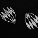 Elegant Crystal Triangle Exaggerated Hanging Stud Earrings for Women Party Gifts Silver