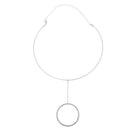 Vintahe Geometry Circle pendant Women Choker Collar Torgues Link Chain Necklece Silver