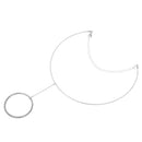 Vintahe Geometry Circle pendant Women Choker Collar Torgues Link Chain Necklece Silver