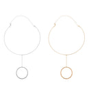 Vintahe Geometry Circle pendant Women Choker Collar Torgues Link Chain Necklece Silver