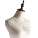 Punk Geometry Round Pendant Women Choker Collar Torgues Link Chain Necklece Gold