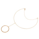 Punk Geometry Round Pendant Women Choker Collar Torgues Link Chain Necklece Gold