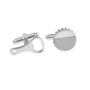 Mens Fashion Party Image Series Silver Bottle Cap Bottle Opener Shaped Cufflinks