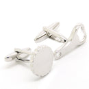 Mens Fashion Party Image Series Silver Bottle Cap Bottle Opener Shaped Cufflinks