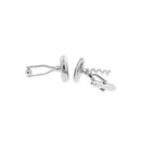Mens Fashion Party Image Series Silver Red Wine Bottle Opener Shaped Cufflinks