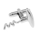 Mens Fashion Party Image Series Silver Red Wine Bottle Opener Shaped Cufflinks