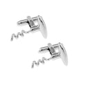 Mens Fashion Party Image Series Silver Red Wine Bottle Opener Shaped Cufflinks