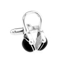 Mens Fashion Suit Jewelry Cuff Links Silver Black CD Earphone Shaped Cufflinks