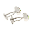 Fashion Round Rainbow Colorful Crystal Cufflinks Wedding Men Decoration