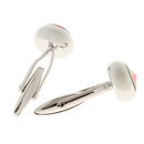 Fashion Round Rainbow Colorful Crystal Cufflinks Wedding Men Decoration