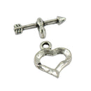 50Sets Tibetan Silver Cupids ARROW Heart Toggle Clasps Connector Jewelry DIY
