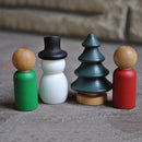 Blank DIY Wooden Christmas Tree Peg Dolls Party Cake Toppers Pack of 10
