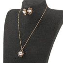 Women Party Fashion Jewelry Rhinestone Gold Necklace Stud Earings Jewelry Sets