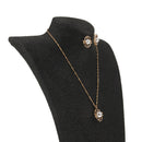 Women Party Fashion Jewelry Rhinestone Gold Necklace Stud Earings Jewelry Sets