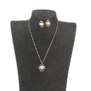 Women Party Fashion Jewelry Rhinestone Gold Necklace Stud Earings Jewelry Sets