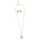 Women Party Fashion Jewelry Rhinestone Gold Necklace Stud Earings Jewelry Sets