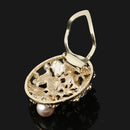 Fashion Popular Gold Plated Crystal Butterfly Scarf Buckle Brooch Accessory for Women