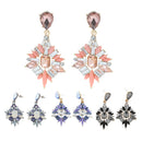 Women Party Jewelry Alloy Ear Studs Leaf Crystal Shape Ear Hook Dangle Earrings