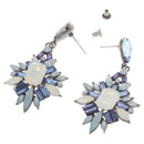 Women Party Jewelry Alloy Ear Studs Leaf Crystal Shape Ear Hook Dangle Earrings