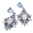 Women Party Jewelry Alloy Ear Studs Leaf Crystal Shape Ear Hook Dangle Earrings