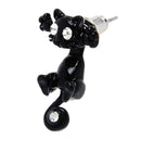 Lovely Cute Women Lady Candy Color Cat Kitten Stud Earrings Jewelry Gifts Black
