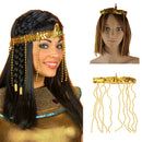 Egyptian Cleopatra Beads Headband Women Queen Fancy Dress Snake Jewelry-Gold
