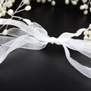 Gypsophila Ivory Spray Pearl Crown Garland Hair Head Band Bride Girl Prom