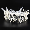 Gypsophila Ivory Spray Pearl Crown Garland Hair Head Band Bride Girl Prom