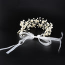 Gypsophila Ivory Spray Pearl Crown Garland Hair Head Band Bride Girl Prom