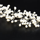 Gypsophila Ivory Spray Pearl Crown Garland Hair Head Band Bride Girl Prom