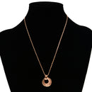 Fashion Long Chain Crystal Round Necklace Pendant for Women Girl