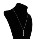 Elegant Water Drop Pendants Crystal Long Chain Pendants for Women Lady Antique Silver
