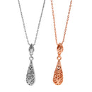 Elegant Water Drop Pendants Crystal Long Chain Pendants for Women Lady Antique Silver