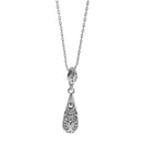 Elegant Water Drop Pendants Crystal Long Chain Pendants for Women Lady Antique Silver