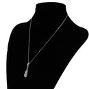 Elegant Water Drop Pendants Crystal Long Chain Pendants for Women Lady Antique Silver