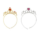 Silver Plastic Crown Princess Tiara Headband Hair Band Party Costume Accessory