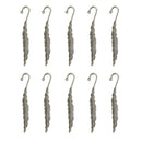 10 Pcs Antique Silver Beading Feather Bookmarks With Loop For Jewelry Making