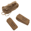 Thank You Christmas Kraft Paper Gift Tags Labels Hanging Cards Pack of 100