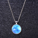 unisex Punk Shiny Wolf Glass Pendant Necklace jewelry