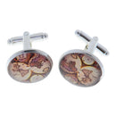 1Pair Men's Unique Europe Time Gem French Cuff Link Antique Map Cufflinks Accessory