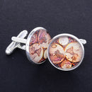 1Pair Men's Unique Europe Time Gem French Cuff Link Antique Map Cufflinks Accessory
