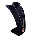 Women Jewelry Wheat Shaped Blue Crystal Pendant Long Necklace Sweater Chain