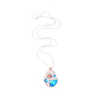 Women Jewelry Wheat Shaped Blue Crystal Pendant Long Necklace Sweater Chain
