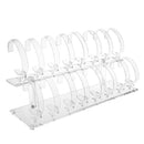 Acrylic 2-Tier Wrist Watch Bracelet Display Rack Stand Holder 1 Set Clear