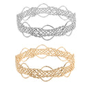 Simple Fashion Braided Weave Design Hollow Cuff Gold Bracelet Bangle Jewelry Women