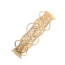 Simple Fashion Braided Weave Design Hollow Cuff Gold Bracelet Bangle Jewelry Women