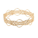 Simple Fashion Braided Weave Design Hollow Cuff Gold Bracelet Bangle Jewelry Women