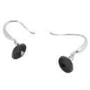 Fashion Jewellry Silver Black Round Zircon Drop Earrings for Women Gifts