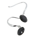 Fashion Jewellry Silver Black Round Zircon Drop Earrings for Women Gifts
