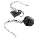 Fashion Jewellry Silver Black Round Zircon Drop Earrings for Women Gifts